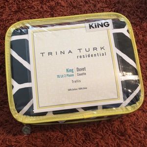 Trina Turk Trellis- Black & white king duvet cover